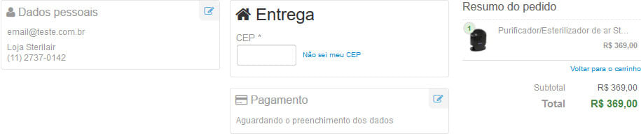 Como Comprar: Entrega Sterilair Como Comprar: Entrega Sterilair