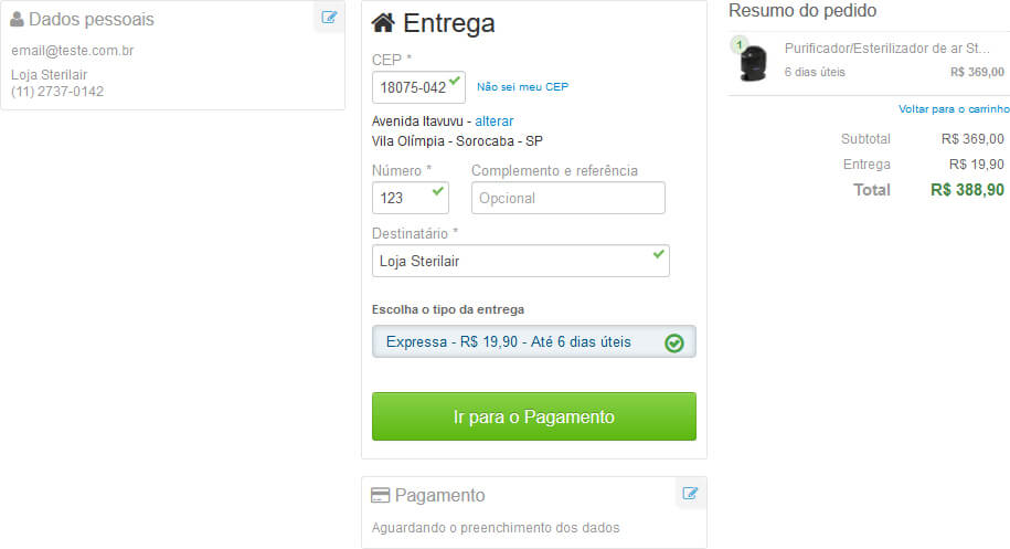 Como Comprar: Entrega Sterilair Como Comprar: Entrega Sterilair