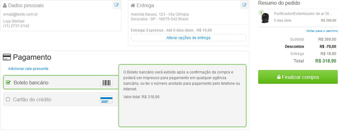 Como Comprar: Pagamento Sterilair Como Comprar: Pagamento Sterilair