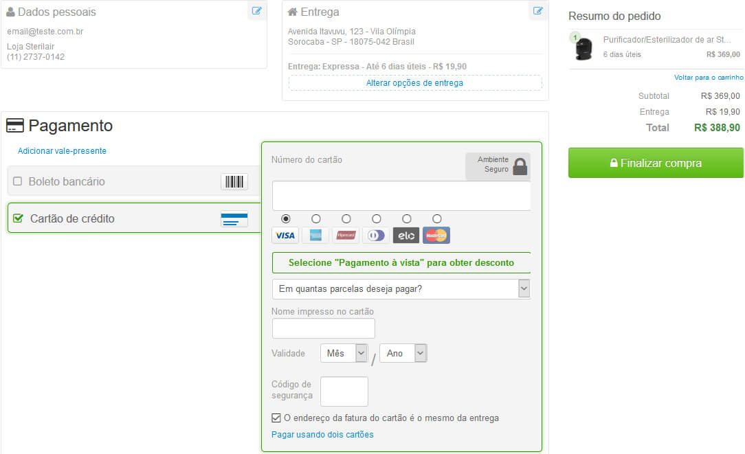 Como Comprar: Pagamento Sterilair Como Comprar: Pagamento Sterilair